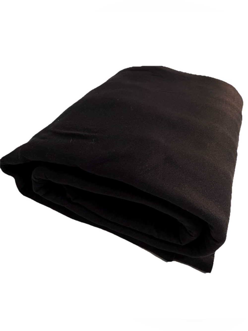 Black Double Brushed Jersey Spandex Blend Knit Fabric. 3 yard cut. 64” wide.